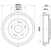 Mintex Brake Drum Assembly Rear fits Honda Cr-V I 1995-2002 2.0