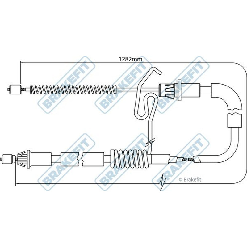 Apec Handbrake Cable Right Rear fits Ford Transit 2000-2014 2.0 2.2 2.3