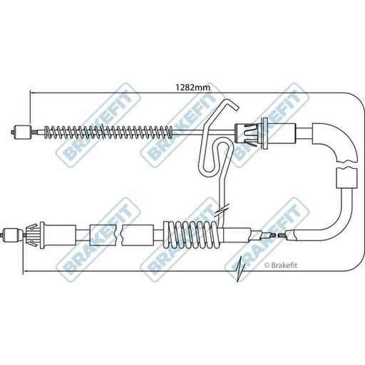 Apec Handbrake Cable Right Rear fits Ford Transit 2000-2014 2.0 2.2 2.3