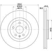 Mintex 2 x Front Brake Discs MDC2922C-x2