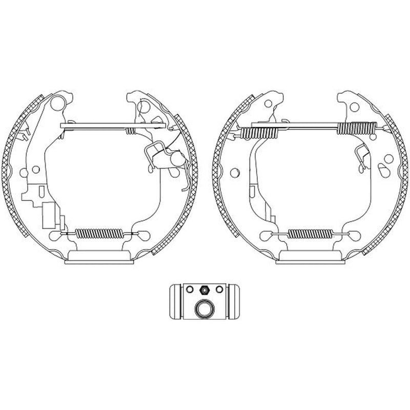 Mintex Brake Shoe Set Axle Kit fits Fiat Punto 1999-2010 1.2 188.030 188.233