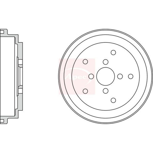 Apec 2 x Brake Drums fits Suzuki Vitara / Escudo 1988-1998 1.6 1.9