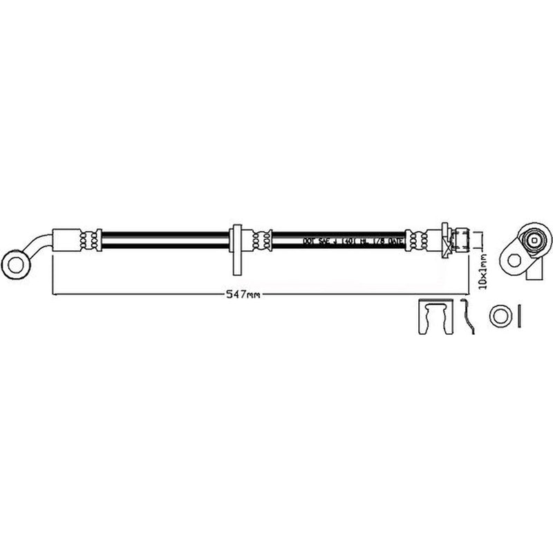 Juratek Brake Hydraulic Hose Line Front Left fits Honda Civic VII 2000-2005