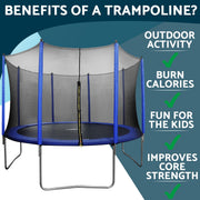 Dellonda 12ft Heavy-Duty Outdoor Trampoline with Safety Enclosure Net Dellonda - Dynamic Drive