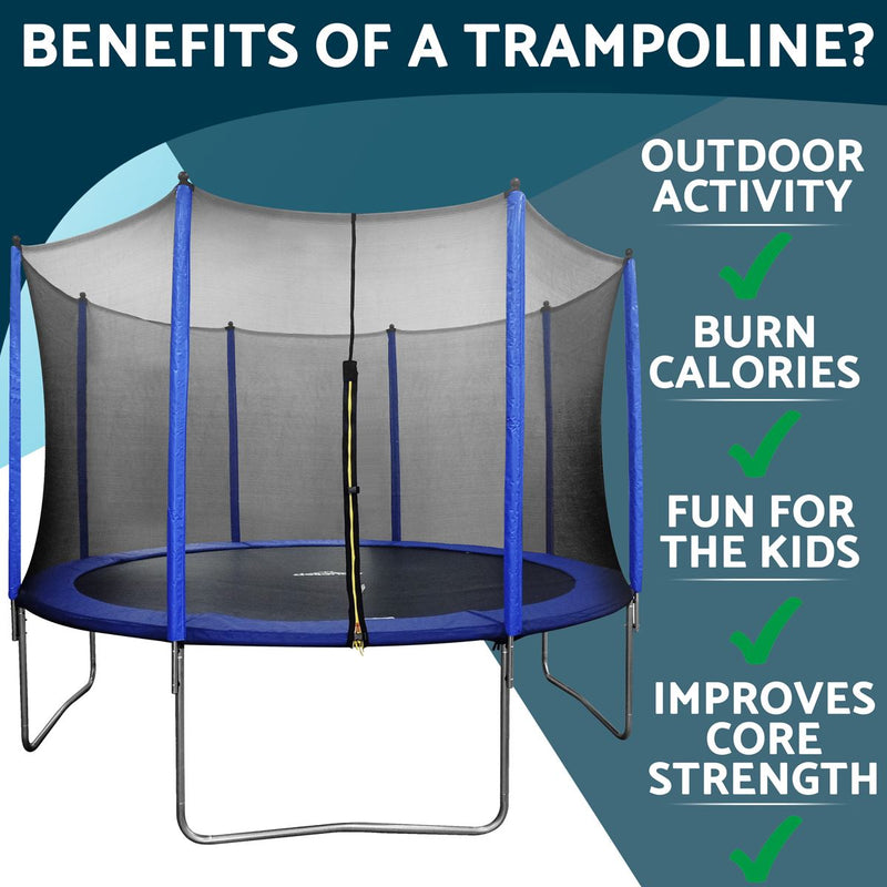 Dellonda 12ft Heavy-Duty Outdoor Trampoline with Safety Enclosure Net Dellonda - Dynamic Drive