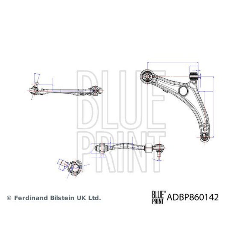 Blue Print Control/Trailing Arm Front Right fits Hyundai I40 I 2012-2019
