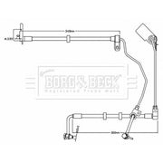 Borg & Beck Brake Hydraulic Hose Line Rear Left BBH8741