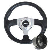340mm Black Leather Steering Wheel + Boss fits Honda Civic 1991-1996 Mountney Classic  - Dynamic Drive
