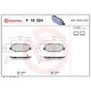 Brembo 4 x Rear Brake Pad Set fits Dodge Nitro 2006-2012 2.8 3.7 4.0