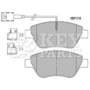 Key Parts 4 x Front Brake Pad Set fits Alfa Romeo Mito 2008-2018 0.9 1.4
