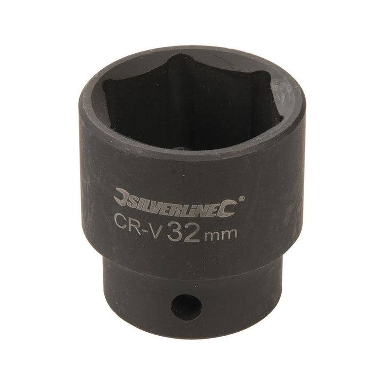 Silverline Impact Socket 1/2" Drive 6pt Metric 32mm Silverline - Dynamic Drive