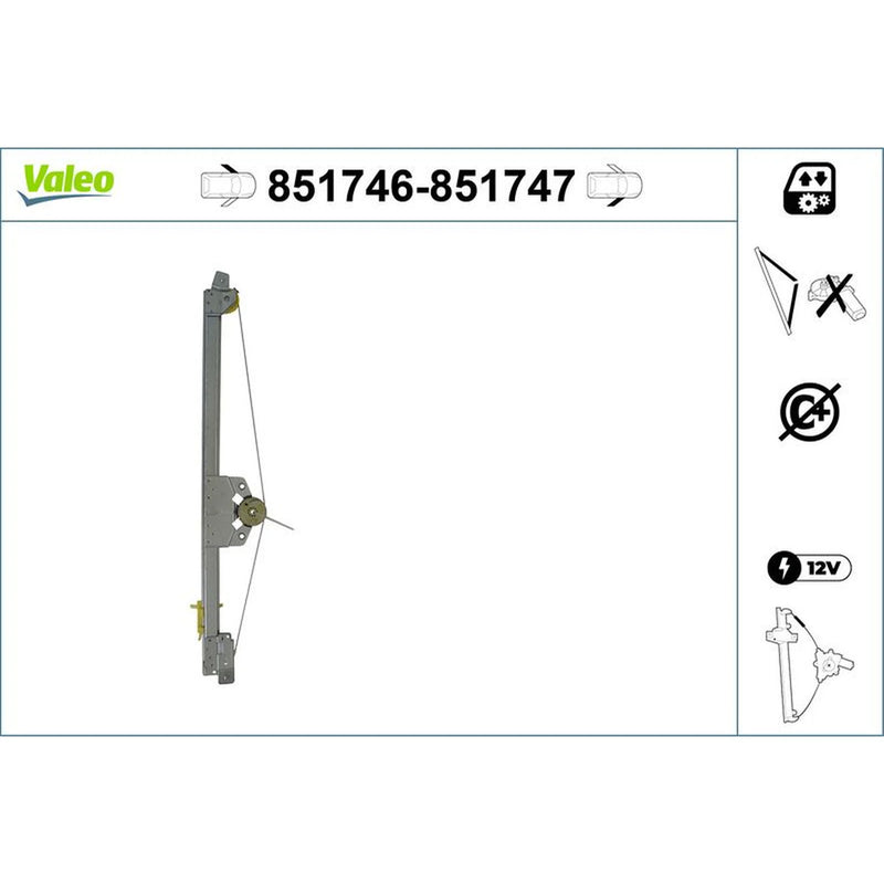 Valeo Electric Window Regulator Lifter Left Front 851746