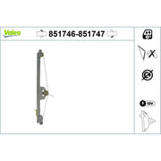 Valeo Electric Window Regulator Lifter Right Front 851747