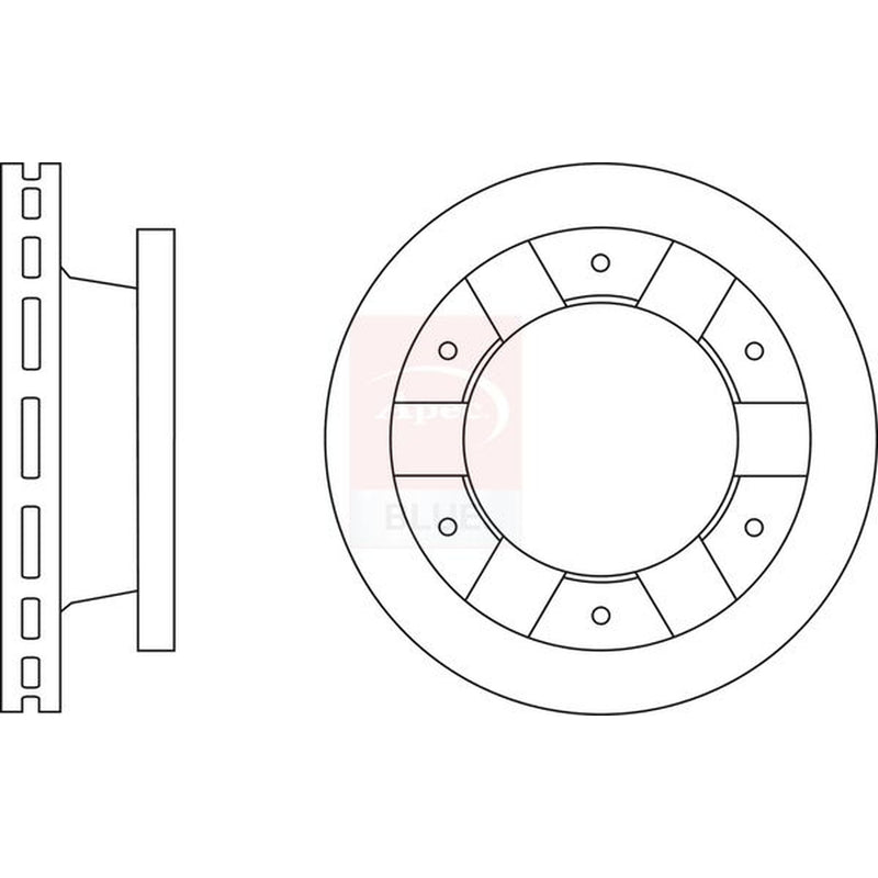 Apec 2 x Vented Brake Discs