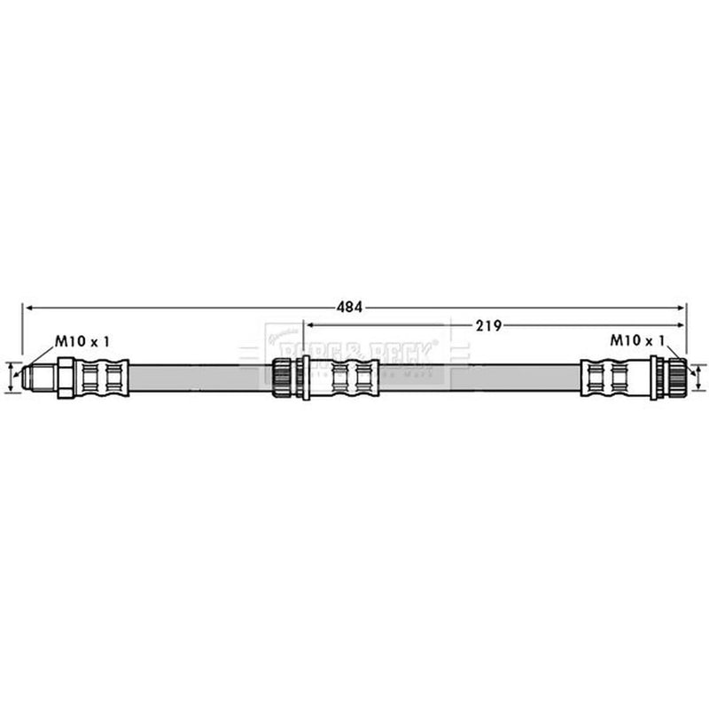 Borg & Beck Brake Hydraulic Hose Line Rear Right BBH7114