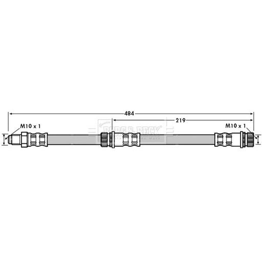 Borg & Beck Brake Hydraulic Hose Line Rear Right BBH7114