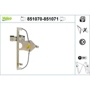 Valeo Electric Window Regulator Lifter Left Rear 851070