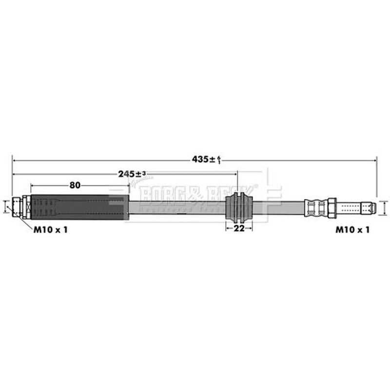 Borg & Beck Brake Hydraulic Hose Line Rear Right BBH7430