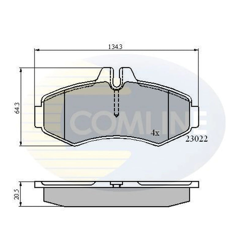 Comline 4 x Front Brake Pad Set fits Mercedes-Benz V-Class 1996-2003