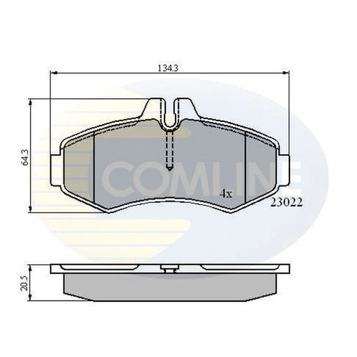 Comline 4 x Front Brake Pad Set fits Mercedes-Benz V-Class 1996-2003