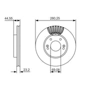 Bosch 2 x Vented Brake Discs