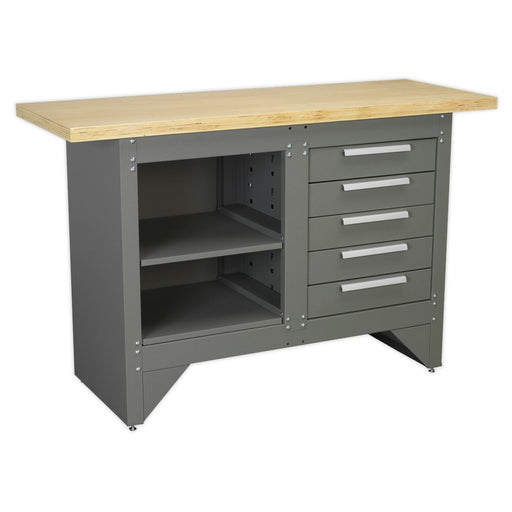 Sealey Workbench with 5 Drawers Ball-Bearing Slides Heavy-Duty AP2030BB Sealey - Dynamic Drive