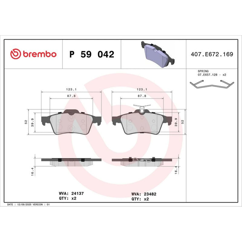 Brembo Rear Brake Solid Discs & Pads fits Mercedes-Benz G-Class 2015-2018
