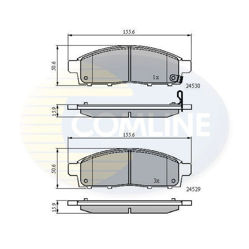 Comline 4 x Front Brake Pad Set fits Fiat Fullback Pickup 2016 on 2.4