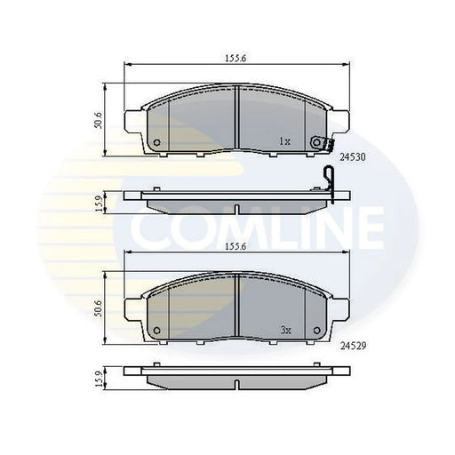 Comline 4 x Front Brake Pad Set fits Fiat Fullback Pickup 2016 on 2.4
