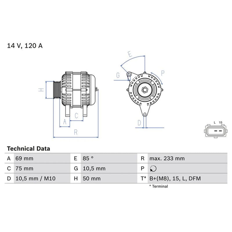 Bosch Car Alternator 12V