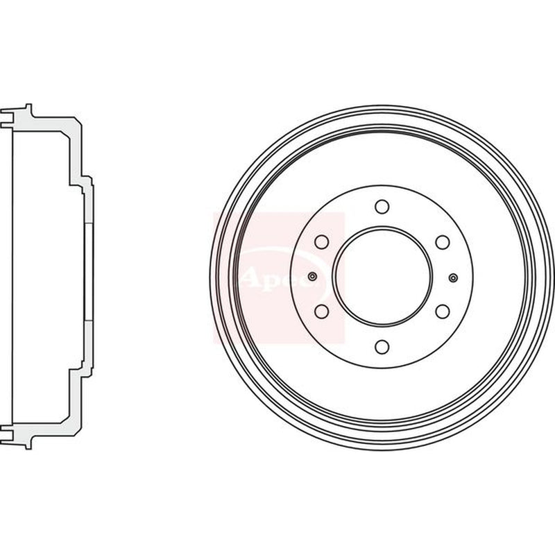 Apec Brake Drum Assembly Rear fits Fiat Fullback Pickup 2016 on 2.4