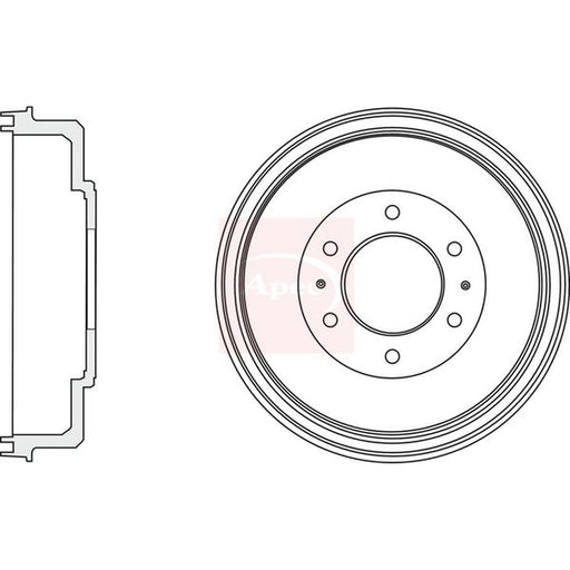 Apec Brake Drum Assembly Rear fits Fiat Fullback Pickup 2016 on 2.4