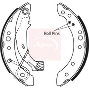 Apec Brake Shoe Set Axle Kit fits Citroën C2 2003-2012 1.1 1.4