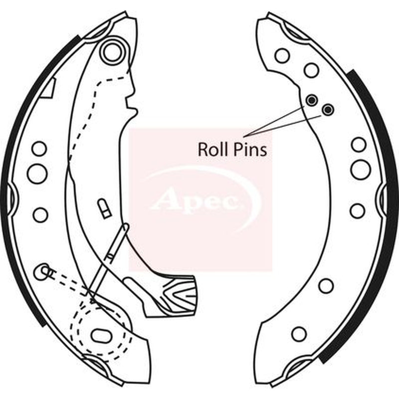 Apec Brake Shoe Set Axle Kit fits Citroën C2 2003-2012 1.1 1.4