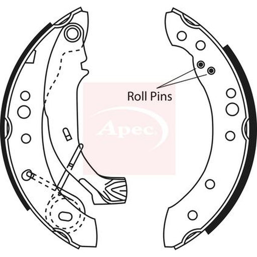 Apec Brake Shoe Set Axle Kit fits Citroën C2 2003-2012 1.1 1.4