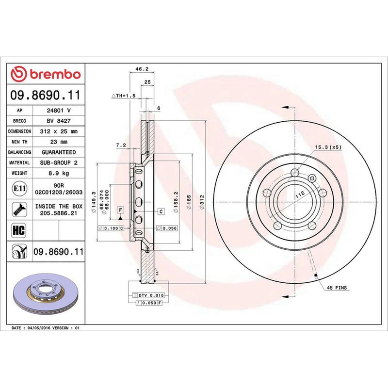 Brembo Front & Rear Brake Discs & Pads fits VW Passat B5.5 2000-2005