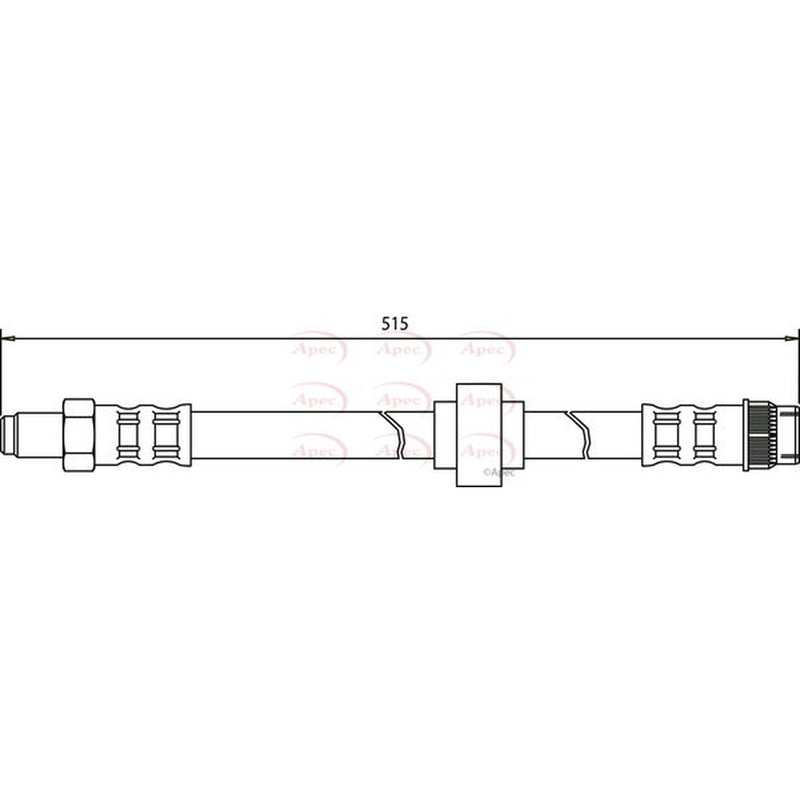 Apec Brake Hydraulic Hose Line Front fits Renault Espace 1996-2002