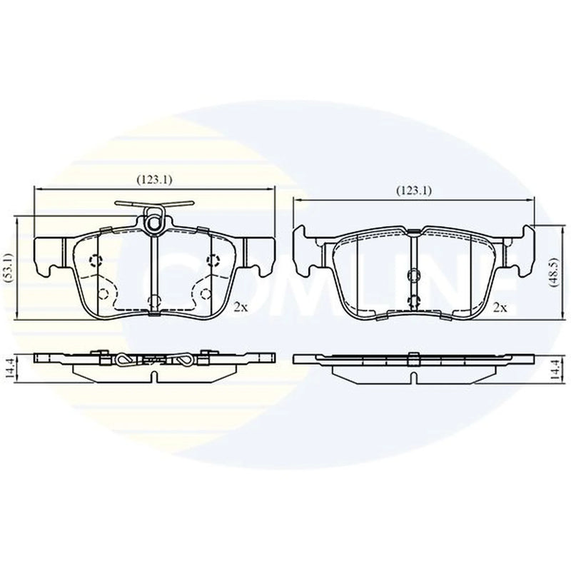 Comline 4 x Rear Brake Pad Set fits Ford Focus IV 2018-2025 1.0 1.5 2.0 2.3