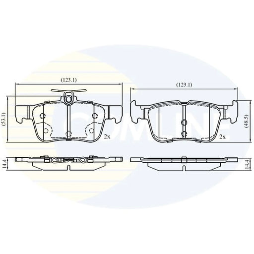 Comline 4 x Rear Brake Pad Set fits Ford Focus IV 2018-2025 1.0 1.5 2.0 2.3