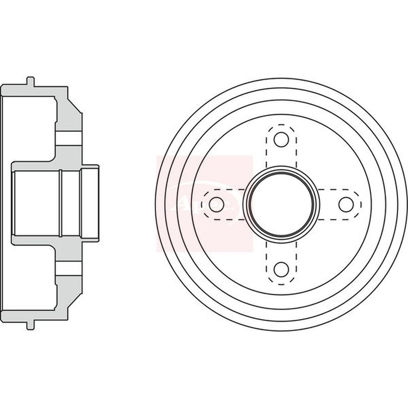 Apec Brake Drum Assembly Rear fits Citroën Ax 1991-1996 1.4