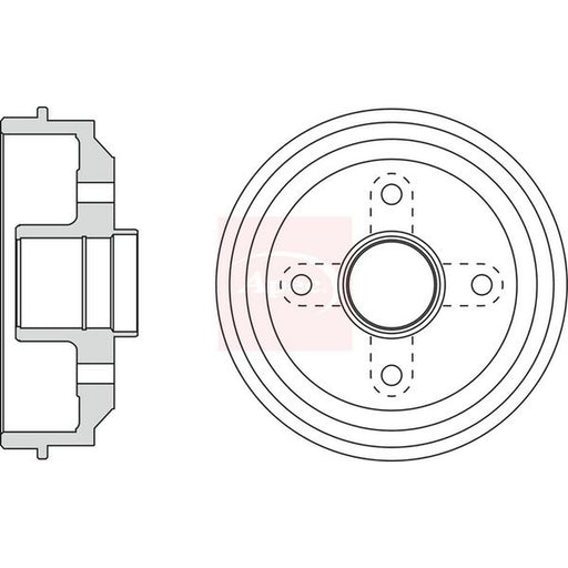 Apec Brake Drum Assembly Rear fits Citroën Ax 1991-1996 1.4
