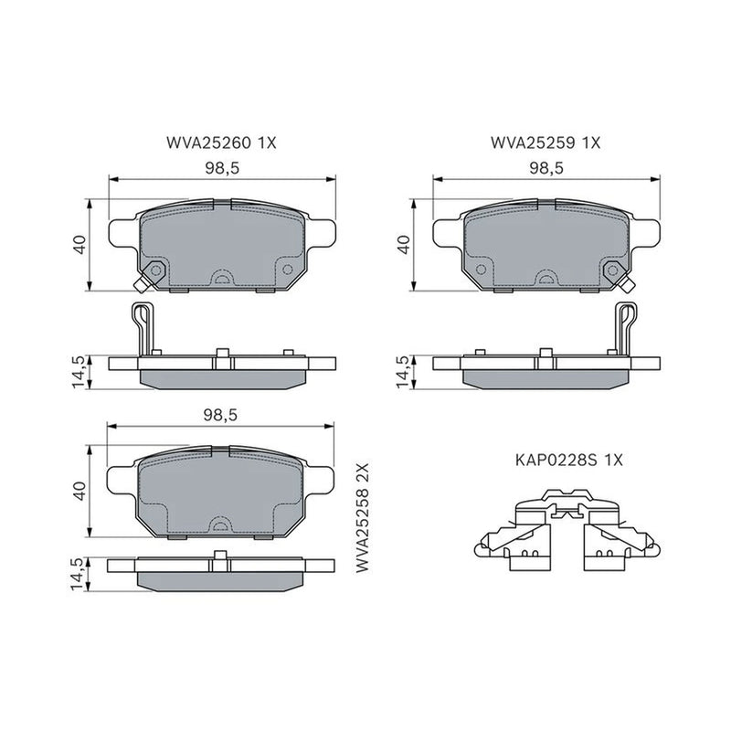Bosch Front & Rear Pads fits Suzuki Swift V 2017 on 1.4