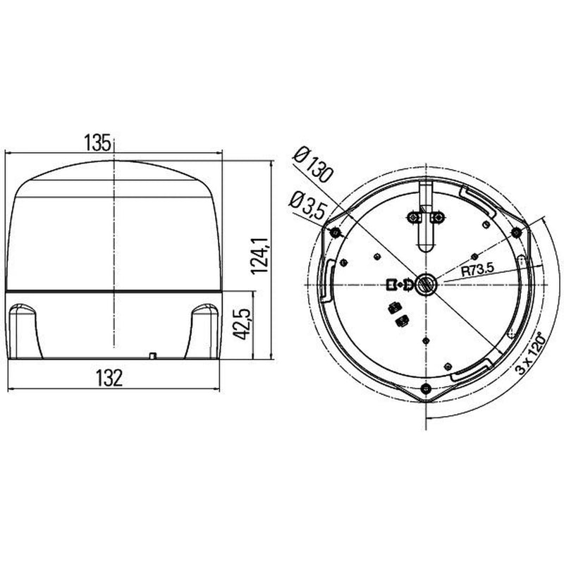 Hella Rotating Beacon Wide High