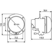 Hella Spotlamp (Universal) Right 1F0 010 293-001 1F0 010 293-001