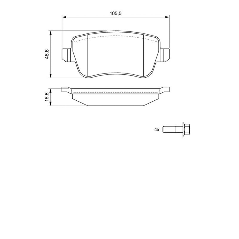 Bosch Front & Rear Pads fits Fiat Croma 2005-2011 1.9 2.4