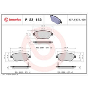 Brembo 4 x Front Brake Pad Set fits Fiat 500L 2012-2018 0.9 1.3 1.4 1.6
