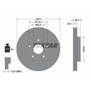 Textar 2 x Vented Brake Discs 92232703
