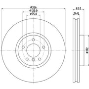 Mintex 2 x Internally Vented Brake Discs fits BMW X5 2001-2006 4.4 4.6 4.8