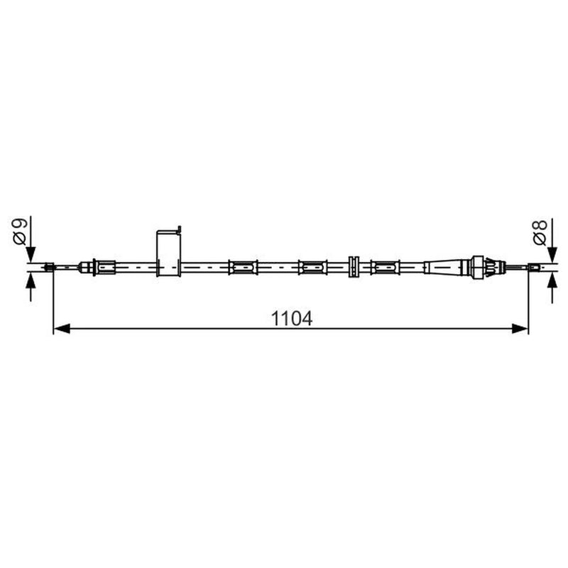 Bosch Handbrake Cable Left Rear fits Jeep Grand Cherokee 1999-2005