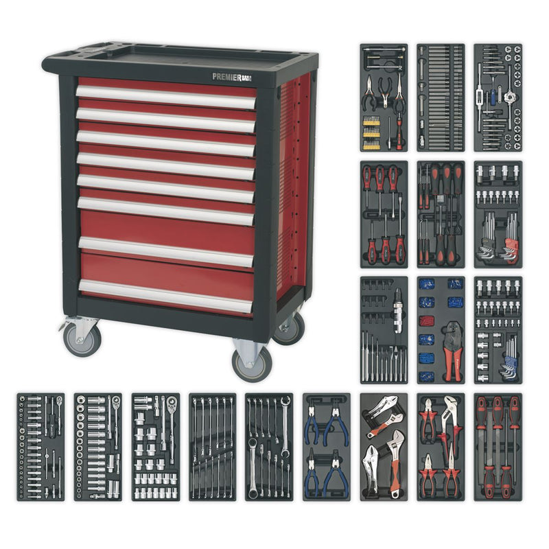 Sealey Premier Premier Rollcab 8 Drawer with 707pc Tool Kit AP2408TTC08 Sealey Premier - Dynamic Drive